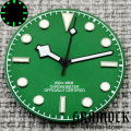 GRAMOCK 29mm  Red Vintage Green Sterile Watch Dial Hands Sets Luminous For NH34 NH35 Movement Men's Watch Accessories Parts. 