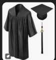 convocation graduation gown cap and tassel  unisex for adult for university college High school students. 