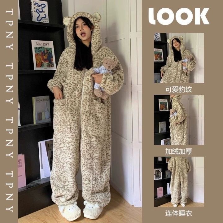 Leopard%20Hooded%20Pajamas%20Animal%20Kigurumi%20Unicorn%20Adult%20Onesies%20for%20Women%20Winter%20Sleepwear%20Flannel%20Pochets%20Overall%20Sets%20Slippers%20-%20Image%203