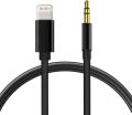 Aux Cable for iPhone in Car,Lightning to 3.5mm Aux Stereo Audio Cable Adapter Compatible with iPhone 13/12/11/XS/XR/X/8/7 for Car Home Stereo, Speaker, Headphone, -3.3ft (Black). 