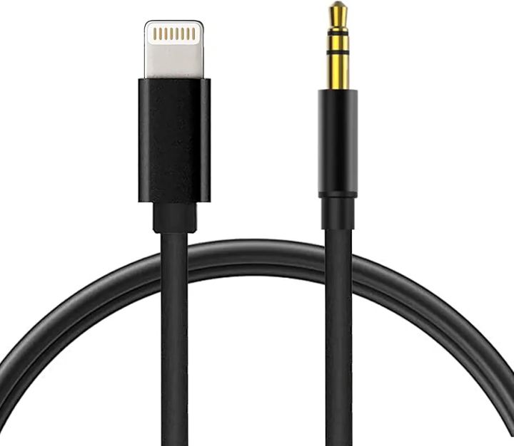 Aux Cable for iPhone in Car,Lightning to 3.5mm Aux Stereo Audio Cable Adapter Compatible with iPhone 13/12/11/XS/XR/X/8/7 for Car Home Stereo, Speaker, Headphone, -3.3ft (Black)