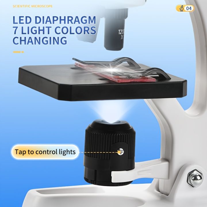 Microscope Basic Filters Microscope with 300-1200X Magnification, HD Optical System & Adjustable ...