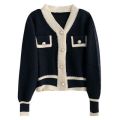 Women's Korean Fashion New Korean Loose Long-sleeved Knit Sweater Cardigans Outwear Coat.