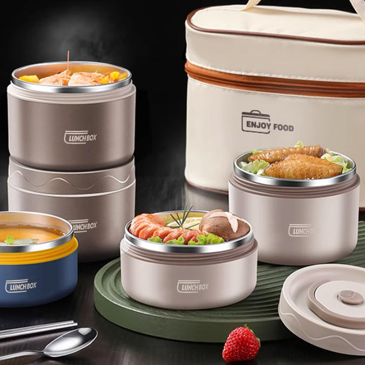 304 Stainless Steel Insulated Lunch Box with Storage Bag Portable ...