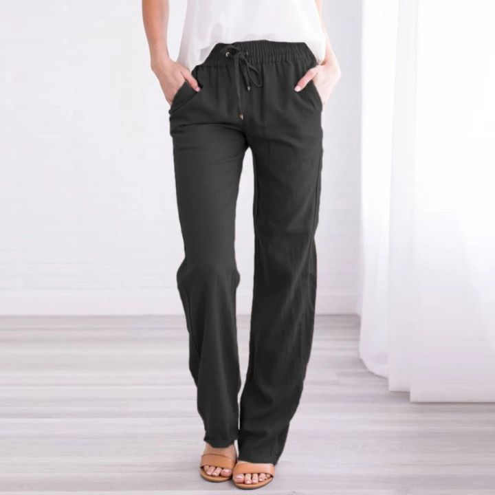 Casual%20Elastic%20Linen%20Straight%20Cotton%20Pant%20for%20Women%20-%20Image%203