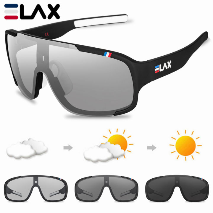ELAX Polarized and Photochromic Cycling Glasses Outdoor Fishing Eyewear Sports Sunglasses Men Women Mtb Bike Bicycle Goggles