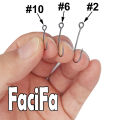 25 pcs Big Eyelet Fishing Hook Long Shank Barbed Round Bent Joint Hook Big Eye Ring Worm Hook Fishing Lure Spoon Spinner.