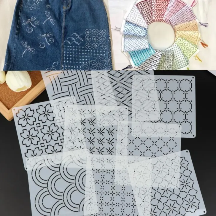 9/32Pcs%20Sashiko%20Embroidery%20Stencil%20Set%20-%20Reusable%20PET%20Geometric%20Patchwork%20Template%20for%20DIY%20Handmade%20Embroidery%20Tools%20-%20Image%202