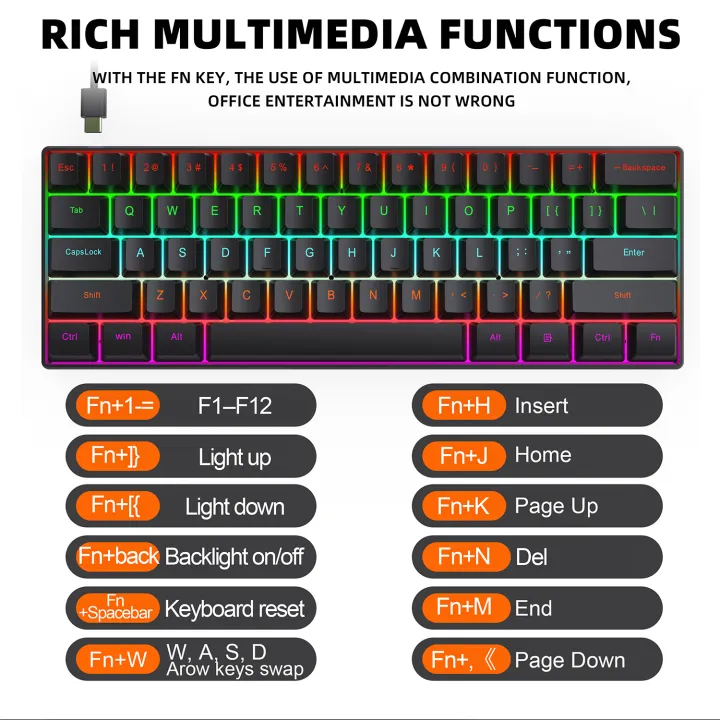 ZSUS%20Z61-B%20USB%20Gaming%20Mechanical%20Mini%20Keyboard%20Red%20Switch%20RGB%20Backlit%2061%20Keys%20Wired%20Feel%20for%20Game/Office%20-%20Image%206