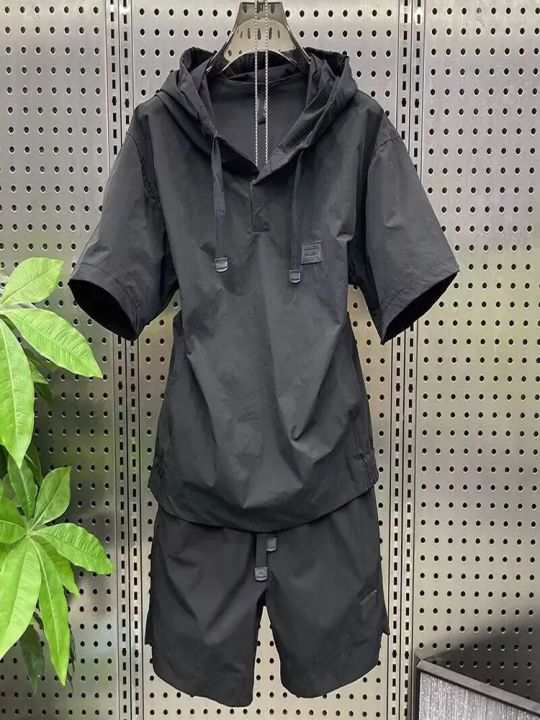 Summer%20Thin%20Breathable%20Sunscreen%20Men%20Hooded%20Short%20Sleeve%20Top%20And%20Shorts%20Two%20Piece%20Set%20%20Hoodie%20Suits%20Casual%20Loose%20Outfits%20Outwear%20-%20Image%203