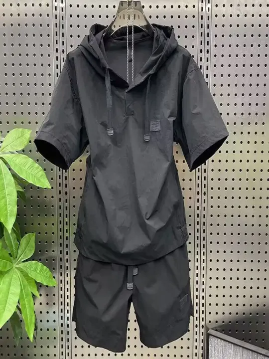 Summer%20Thin%20Breathable%20Sunscreen%20Men%20Hooded%20Short%20Sleeve%20Top%20And%20Shorts%20Two%20Piece%20Set%20%20Hoodie%20Suits%20Casual%20Loose%20Outfits%20Outwear%20-%20Image%203