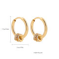 Trendy Small Round Gold Color Stainless Steel Huggies Hoop Earrings for Women Zirconia CZ Triple Gear Charm Earrings Ear Buckle.