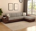Solace L-Shaped 4 Seater Wooden Sofa. 