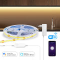 WIFI Smart COB LED Strip, App Control, Voice Alexa/ Assistant, Dimmable,1M-10M, 24V, 2.4GHz,Self adhesive LED Tape Light lightify. 