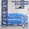 Couch Cover Pet Plastic Cover Transparent Cat Scratch Protector Waterproof Sofa Cover for Protection Against Cat Dog Clawing.