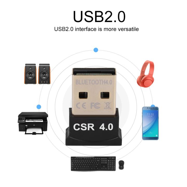 CSR4.0  Mini USB Bluetooth Adapter Lightweight Portable High Quality Wiress Dongles Receiver For Windows Mouse Keyboard Headset