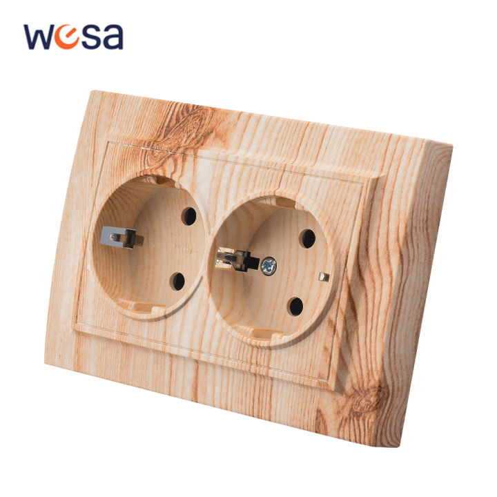 WESA Wood Power Socket 16A EU Standard Electrical Outlet Standard ...
