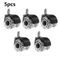 5PCS Universal Mute Wheel Office Chair Caster Swivel  Soft Safe Rollers Furniture Hardware Chair Wheels for Desk Office. 