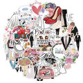 50Pcs Wedding Stickers Bride Just Married DIY Stickers Scrapbooking Phone Luggage Skateboard Waterproof Graffiti Decals.
