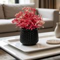 Aesthetic Mini Artificial Plant with Flower Pot for Room Decoration Items - Premium Fake Flowers Decoration Piece for Home Decor, Office Desk, Living Room Table Centerpiece. 