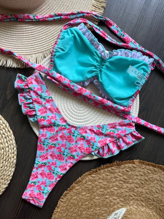 %20Flowers%20Printed%20Ruffled%20Frilled%20Bikini%20Women%20Swimwear%20Female%20Swimsuit%20Two-pieces%20Bikini%20set%20Bather%20Bathing%20Suit%20Swim%20-%20Image%202