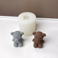3D mini Bear Candle silicone mould Smile animal Bear Plaster Resin Crafts cement mold DIY handmade soap making supplies. 