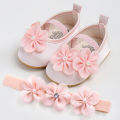 Baby girl shoes, princess children's shoes, soft soled anti slip pearl flower dress, children's shoes, first step 0-18M. 