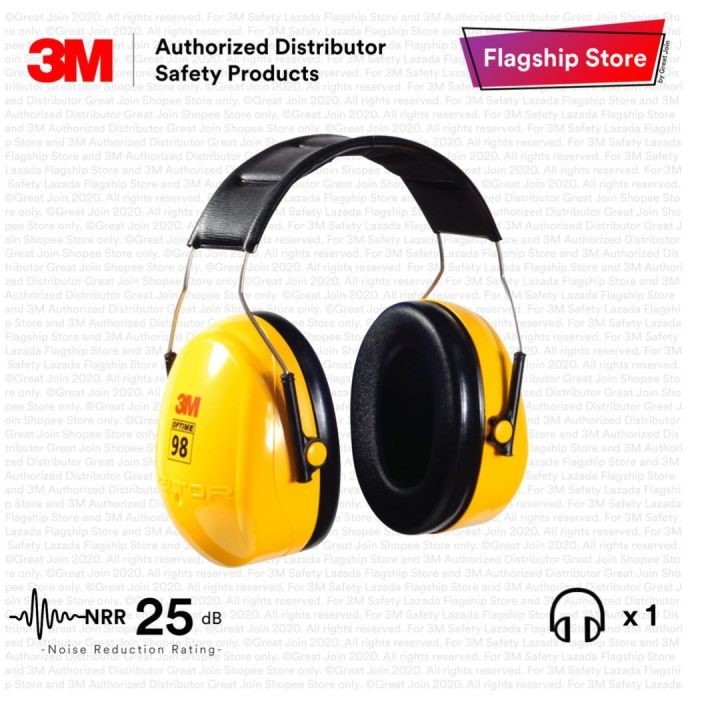 3M Peltor Optime98 Earmuff H9A Over Sound Reduction.The Head. Ear Protectors. Hearing Protections.