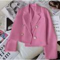 Fashion Short Women Blazers Elegant Female Suits Jacket Tops Casual   Solid Long Sleeve Office Lady Blazer Coat Spring Autumn. 