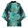 Men Chinese Dragon Pattern Green Japanese Kimono Cardigan Summer Haori Dragon Print Jacket Streetwear Traditional Japanese Coat. 