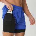 Men's Running Shorts Quick-drying Fitness Black Double Layer Shorts Men New Sport Workout Training Bodybuilding Short Pants.
