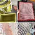 Handcraft Latch Hook Bags Made Plastic Grid Hook Crafts Accessory Plastic Mesh Cloth For Bag Rug Thread Hook Craft Supplies.