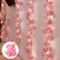 1PC Cherry Blossom String Light 20LED Garland Artificial Flower Garland Vines Fairy Lights For Bedroom Wedding Party  Decoration. 