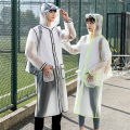 Fashion Women Transparent Eva Plastic Man Raincoat Travel Waterproof Rainwear  Can Hold Backpack Rain Coat. 