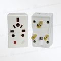 universal travel adapter 3 pin to 2 pin converter Multi plug socket Multiplug Adapter White with Safety Shutter 16A. 