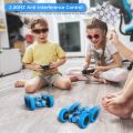 Hamdol Remote Control Car Double Sided 360°Rotating 4WD RC Cars with Headlights 2.4GHz Electric Race Stunt Toy Car Rechargeable Toy Cars for Boys Girls Birthday (Blue). 