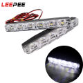 LEEPEE 1 Pair DRL LED Car Daytime Running Lights 6 LEDs DC 12V Auto Fog Light Driving Lamps Car-syling Super Bright. 
