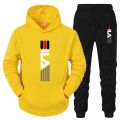 Men's Tracksuit Hooded Sweatshirt+Sweatpants 2 Pcs Sets Sports Suit Casual Jogger Sportswear 2 Piece Male Fleece Streetwear Sets. 