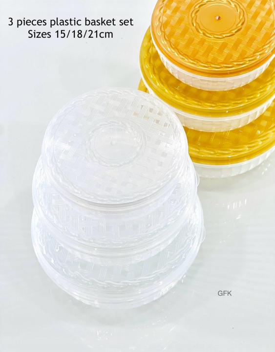 Container Dappa Transparent Plastic Food Containers 3pcs Set (ROUND EXTRA LARGE) /High ...