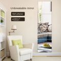 Self Adhesive Mirror Sheets Flexible Non Glass Mirrors Removable Mirror Wall Stickers Home Room Bedroom 3D Wall Decor. 