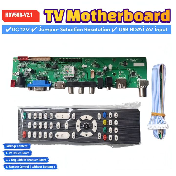 HDV-56R%20AS%20V2.1%20Universal%20LCD%20LED%20TV%20Controller%20Driver%20Board%20Jumper%20Selection%20DC%2012V%20Master%20TV%20Receiver%20Board%20HDV56U-AS%20TV/PC/VGA/HDMI/USB%20+%207%20Key%20IR%20Receiver%20Board%20replace%20T.V56%20DS-V59%20-%20Image%206