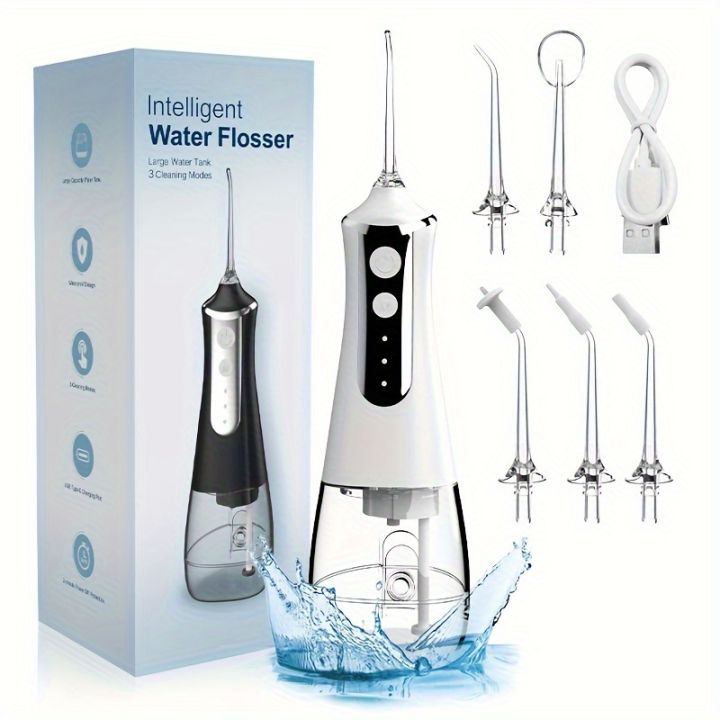 Water Dental Flosser For Teeth – 300ML Cordless Oral Irrigator With 6 Replaceable Jet Tips, 3 Modes, Portable Rechargeable Electric Flosser For Braces & Sensitive Gums, IPX7 Waterproof For Home&Travel - View #9