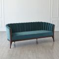 Silver Orchid Puffy Vertical Channel Tufted Velvet Loveseat. 