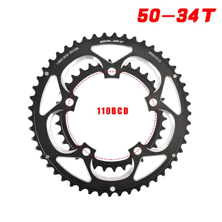 GOLDIX%20110BCD%20Bicycle%20Chainring%20Double%20Disc%2050-34T%20for%20Road%20Bike%20Crankset%20Compatible%209/10/11Speed%20Folding%20Bike%20Chain%20Wheel%20-%20Image%207