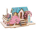 Handmade Wooden 3D Jigsaw Puzzle Game DIY Assembled Building Model Educational Early Childhood Toy for Kids Room Decoration . 