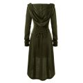 Medieval Cosplay Renaissance Archer Costumes Hooded Robe Lace Up Pullover Long Hoodie Dress Cloak Halloween Party.