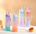700ml water bottle | 700ml Gradient Sports Water Bottle Cute Frosted Cup with Straws for Female Girls Gift Beauty Camping Tour Sport Water Bottle | water bottle. 