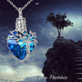 Heart Tree of Life Urn Necklace for Ashes Silver Cremation Jewelry with w/Funnel Filler Memorial Jewelry for Women Girls.