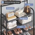 3IN1 5 Tiers  Multifunctional Shoe Rack Coat Rack Shoe Hat Rack Clothing Holder Hanger Floor Standing Storage Shelf Shoe Rack. 