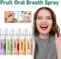 6 PCS Fruit Oral Breath Spray,Fruit Fresh Breath Spray,Natural Breath Freshener Spray Fresh Fruit, Oral Breath Care Spray,Breath Freshener,Portable Mouth Spray for Bad Breath,Refreshing Breath Oral.
